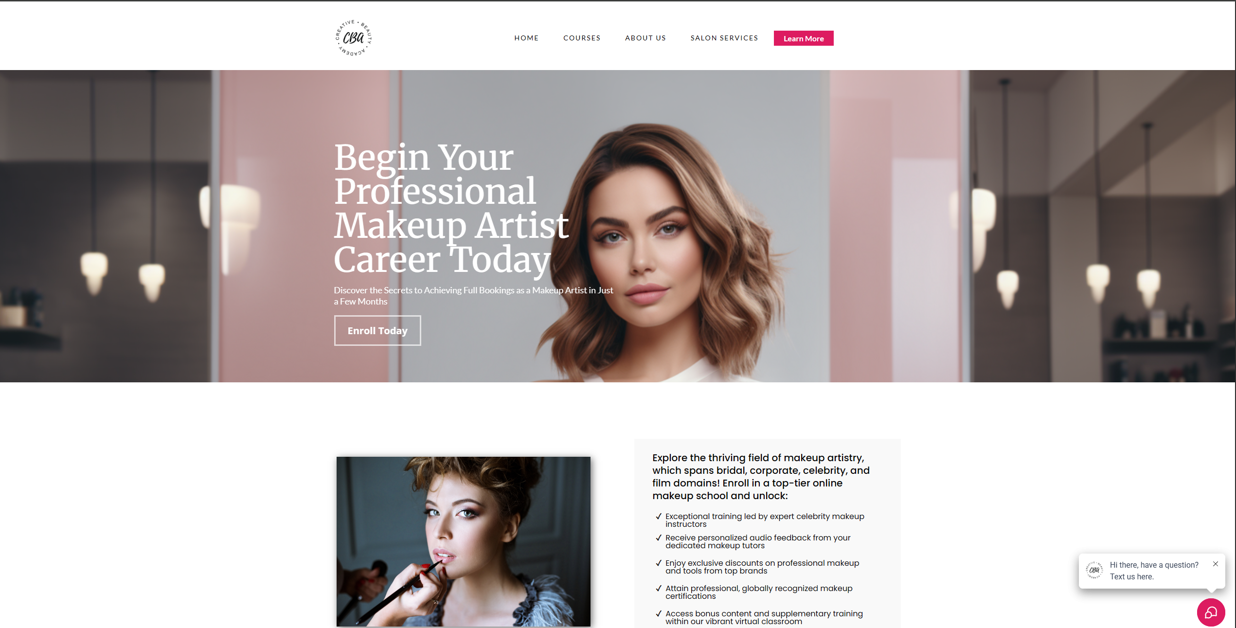 Creative Beauty Academy website example