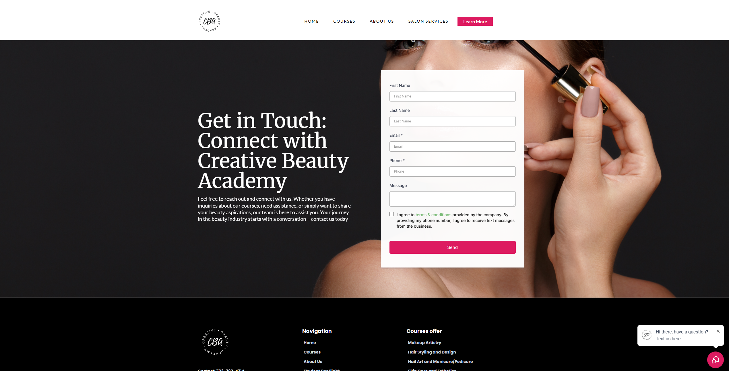 Creative Beauty Academy website example